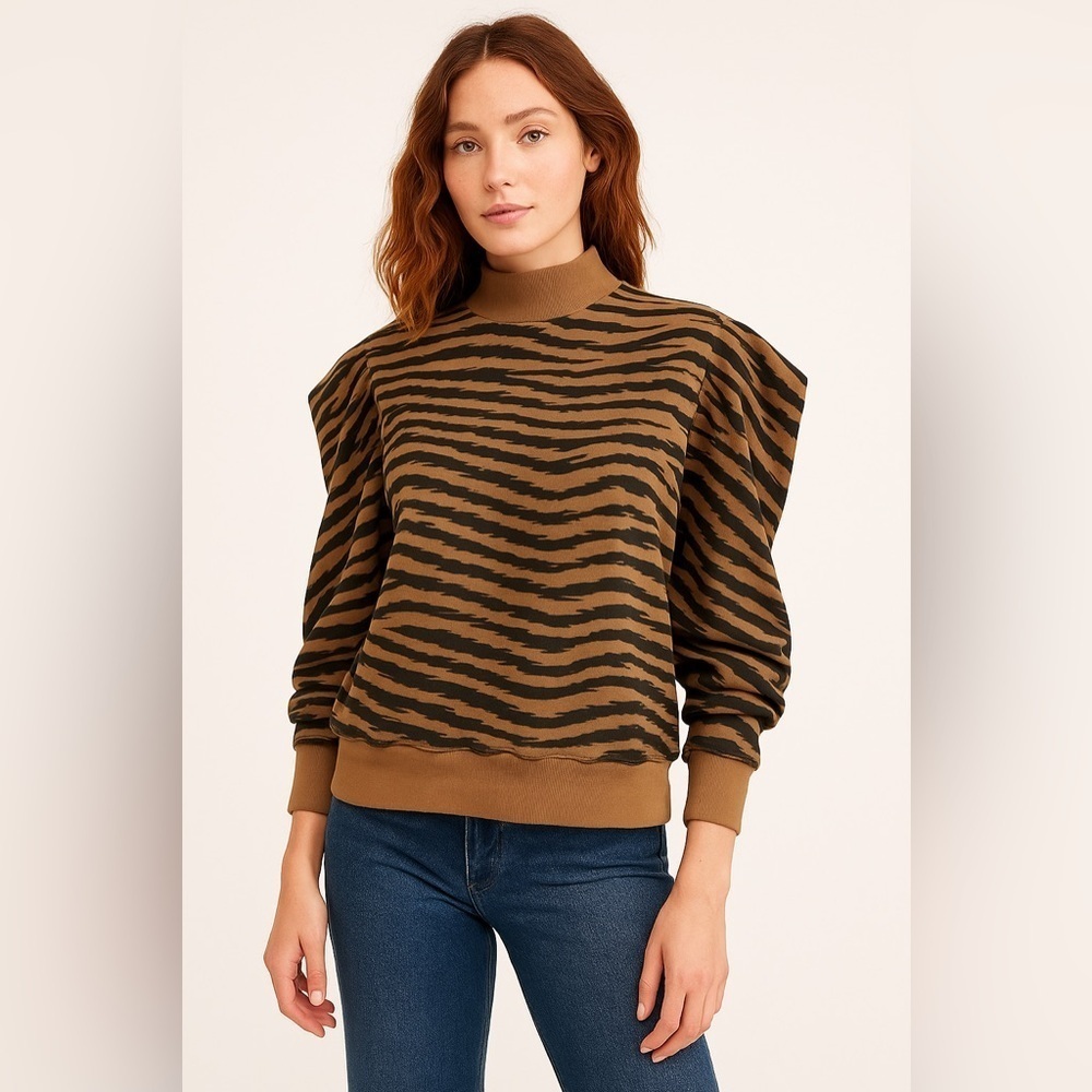 Revolve AGOLDE NWT Folded Sleeve Mock Neck Sweatshirt in the rare “Serpentine” - Picture 13 of 13
